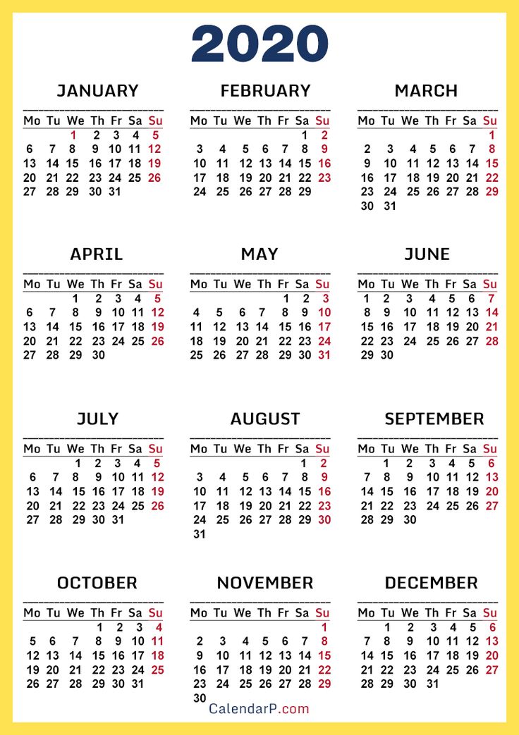 2020 And 2021 Calendar Printable Free