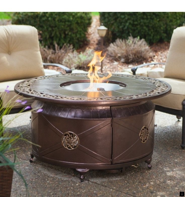 Read more about portable fire pit Follow the link to learn more... | Outdoor propane fire pit, Outdoor fire pit table, Round propane fire pit