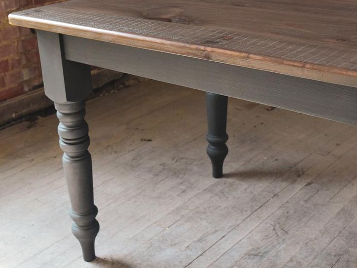 Gray Wash Pine Wood Dining Table Grey Farm In 2021 Painted Coffee Tables Pine Wood Dining Table Grey Farm, How To Paint A Pine Table Grey