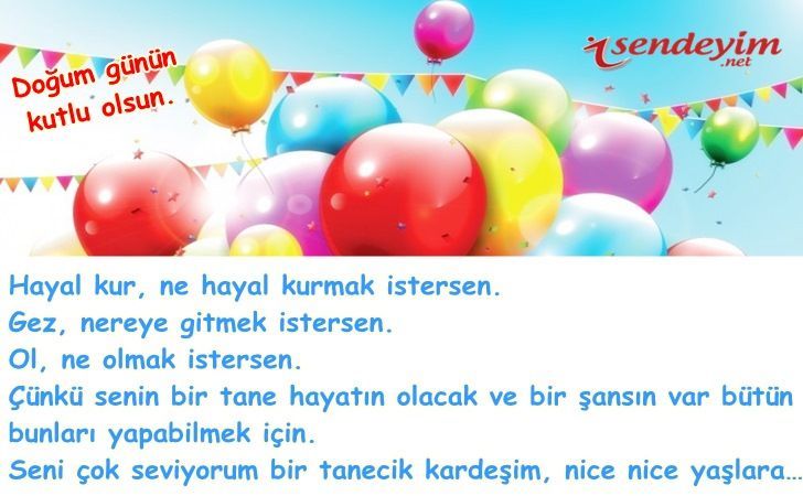 kardeşe doğum günü mesajı Google'da Ara Doğum günü
