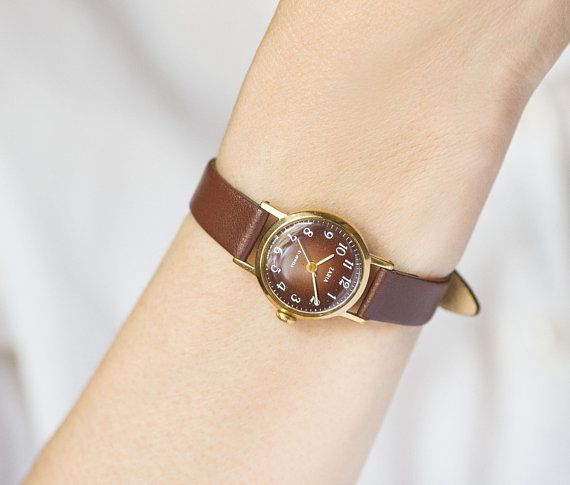 Brown Face Women S Watch Dawn Gold Plated Vintage Classic Woman Small Mechanical Gift Wom Watches Womens - Classic Women S Watch Leather Band Brown Face Women S Watch Dawn Gold Plated Vintage Classic Woman Small Mechanical Gift Wom Watches Womens - Classic Women S Watch Leather Band