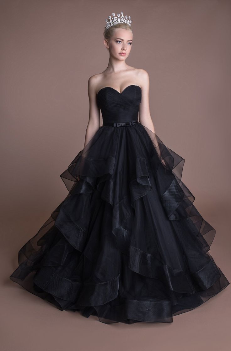 Gothic Black Wedding Dress Sweetheart ...