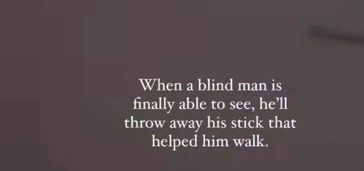 When a blind man is finally able to see