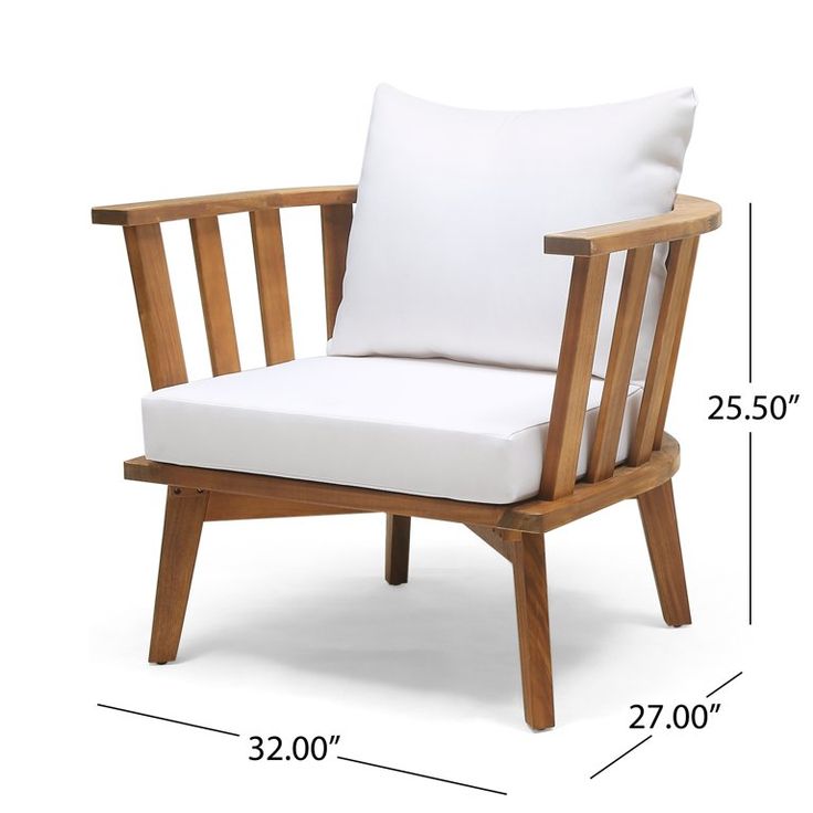 Dean Outdoor Wooden Club Chair With Cushions White And Teak Finish Com In 2022 Patio Chairs - Patio Chairs With White Cushions Dean Outdoor Wooden Club Chair With Cushions White And Teak Finish Com In 2022 Patio Chairs - Patio Chairs With White Cushions