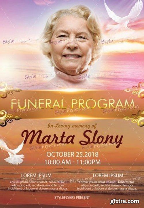 funeral program psd flyer
