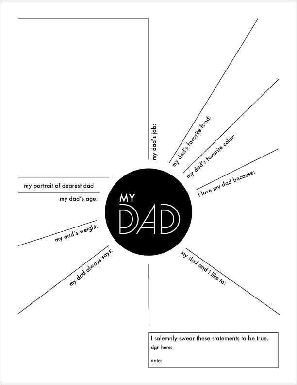 Free Printable Card - Free Father's Day Printable - Father's Day Questio...