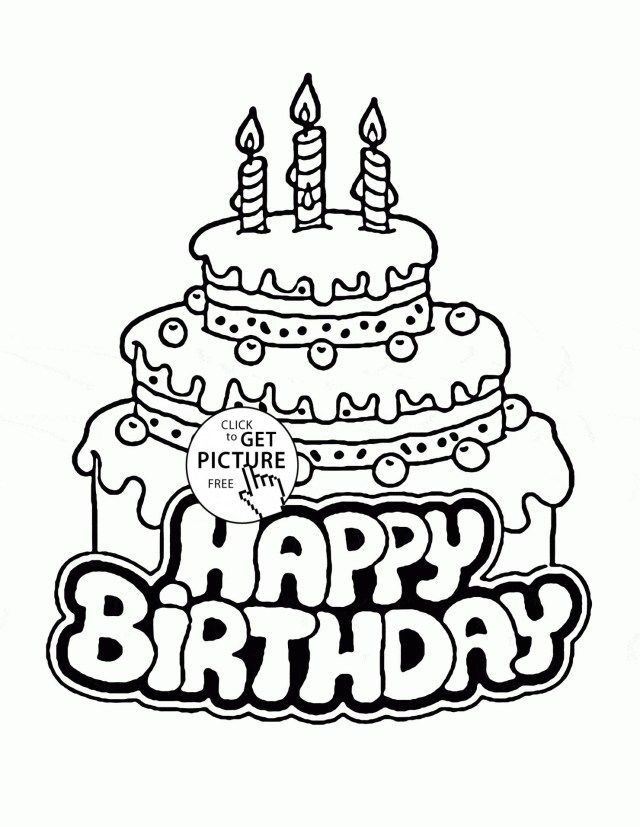 Birthday Cake Coloring Pages Free Large Images Happy Birthday Printable Happy Birthday Coloring Pages Birthday Card Printable