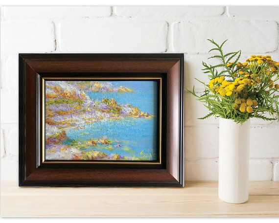 Sea Landscape Painting seashore Classical Seascape Original Art Gifts house interior decor wall art ocean cliff salatov Ocean Oil Painting