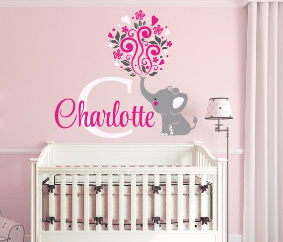 Elephant Custom Name Personalized Initial Wall Decal Sticker For Elephant Custom Name Personalized Initial Wall Decal Sticker For Nursery S Room Or Playroom Monogram Vinyl Decals Baby