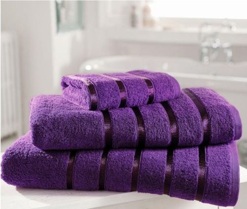 Kensington Egyptian Cotton Stripe Bath Towel Purple 600 GSM Luxury Kensington Egyptian Cotton Stripe Bath Towel Purple 600 GSM Luxury