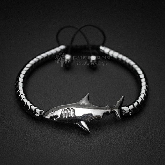 Shark Bracelet, Men's Bracelet, 925 Silver Shark, Jewelry For Men and Women,...