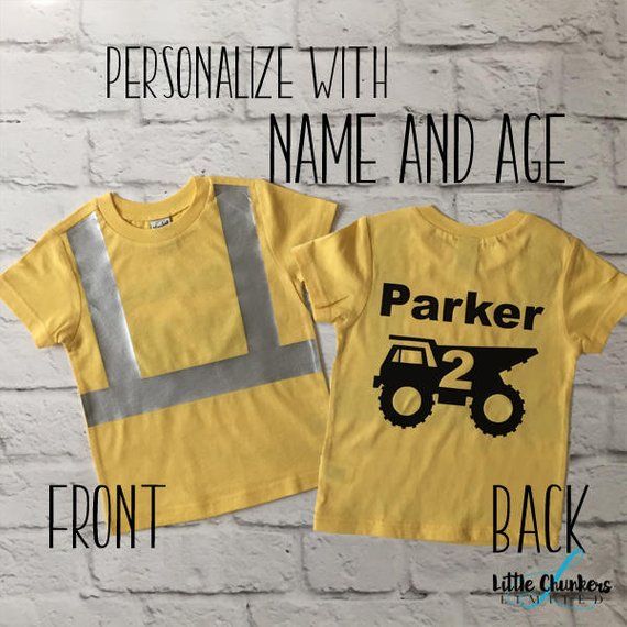 DIGGER BIRTHDAY SHIRT PERSONALIZED NAME CONSTRUCTION DUMPTRUCK BIRTHDAY SHIRT