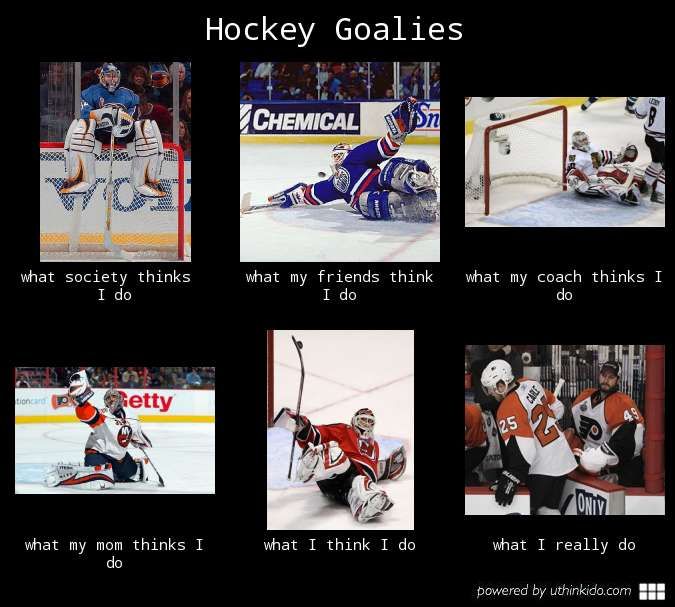 Hockey Goalies What People Think I Do What I Really Do Meme Image Hockey
