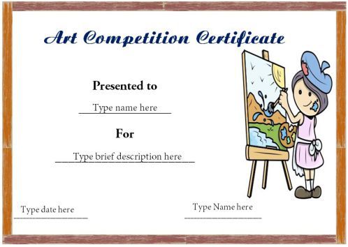 certificate format for art competition winner art certificate drawing competition certificate design