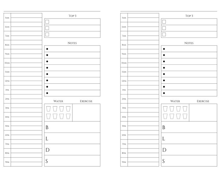 blank day planner