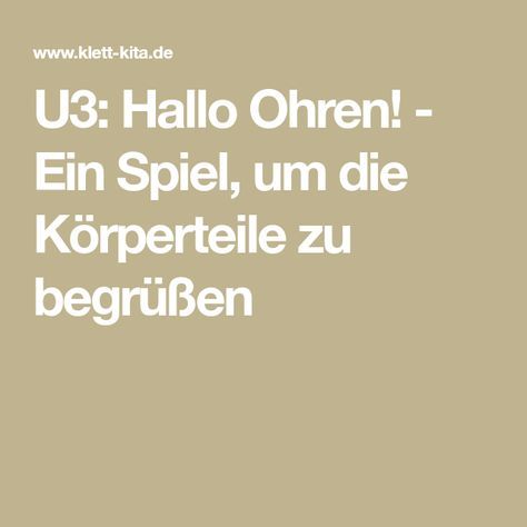 Körperteile kennenlernen