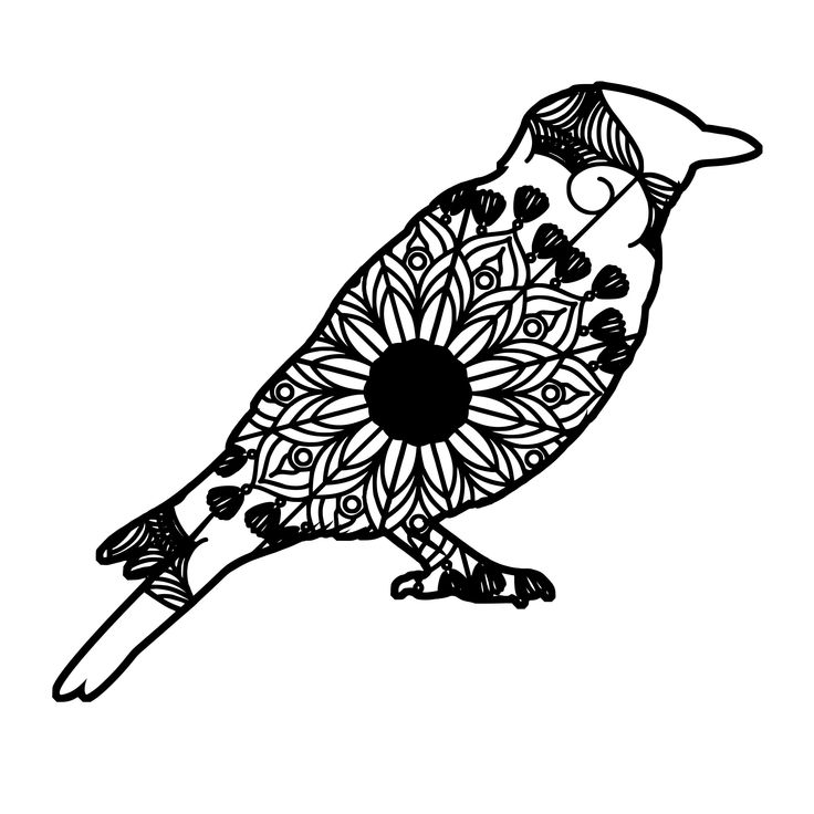 Download Bluebird Mandala Animal Svg T-Shirt Designs | Blue bird ...