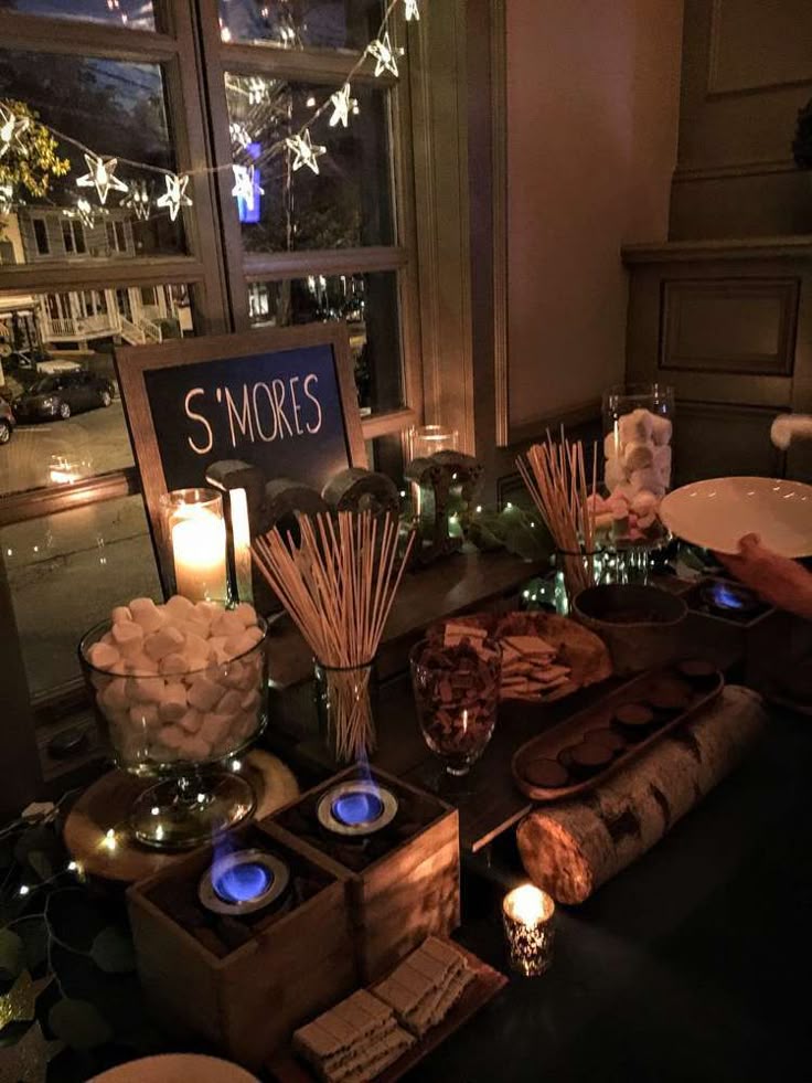 Interesting Dinner Party Ideas Part - 40: Su0027mores Bar, Stars, Twinkle Lights, Paper Lanterns, Starry Sips Sweet 16 Party Ideas