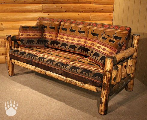 21 Best Log Furniture Images On Pinterest Lawn Outdoor Brown Rustic Log Couch Logheads Grizzly Sofa