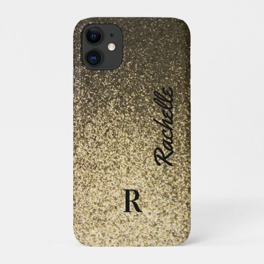 Silver Gold Glitter Stylish Monogram & Name V2 Case-Mate iPhone Case
