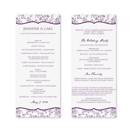free wedding program template downloads word