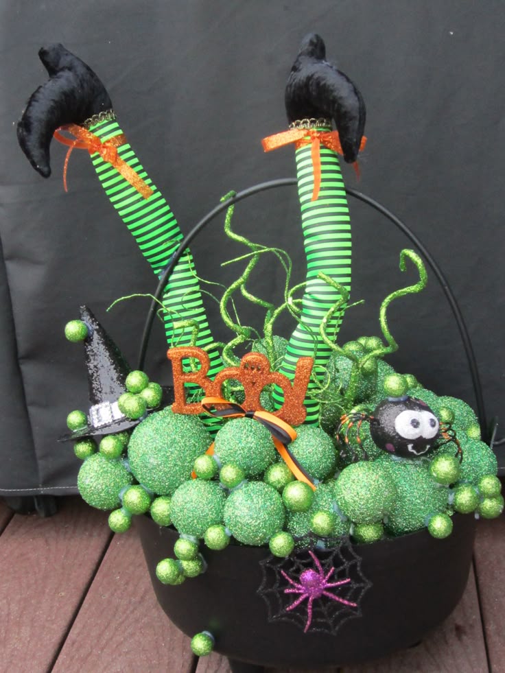 witch legs halloween decoration