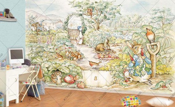 Peter The Rabbit Wall Mural Vinyl Wallpaper Peter The Rabbit Wall Mural Vinyl Wallpaper