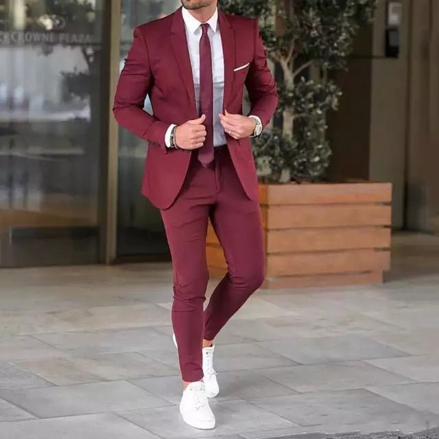 New Polyester Men/'s Neck Tie only solid formal wedding prom party work burgundy