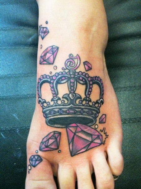 crown and diamond tattoo. i want something like this but with more