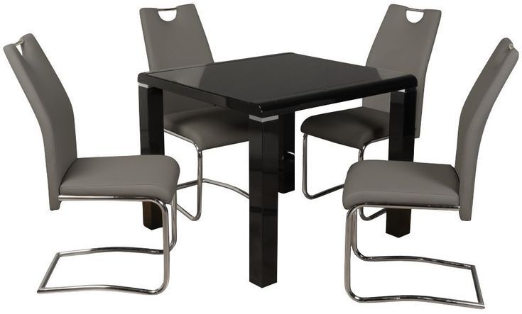 Clarus Black Square Dining Table And 4 Claren Grey Chairs Med Bilder Köksbord - Black Square Dining Table And Chairs Clarus Black Square Dining Table And 4 Claren Grey Chairs Med Bilder Köksbord - Black Square Dining Table And Chairs