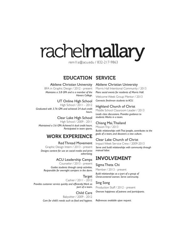 heading of a resumes