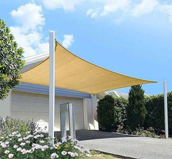 Sun Shade Sail Canopy Rectangle Sand Uv Block Sunshade For In 2021 Patio Shades Sun Sail Shade, Block Sun On Patio