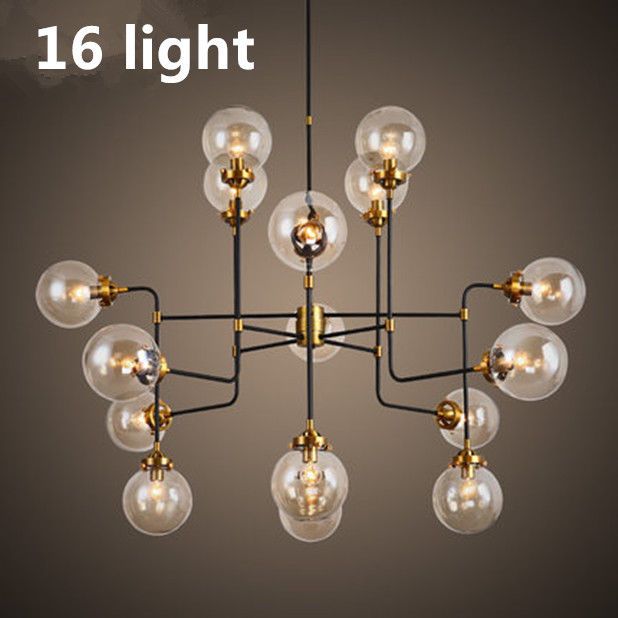 Pendant lamp Mid Century BISTRO GLOBE CLEAR GLASS CHANDELIER Pendant lamp Mid Century BISTRO GLOBE CLEAR GLASS CHANDELIER