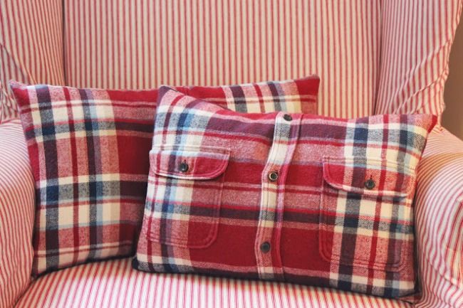 Upcycled Flannel Shirt Projects No Sew T Shirt Pillows Creativity
