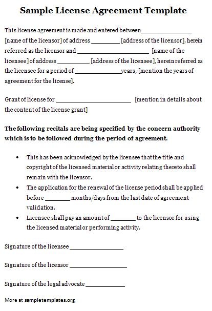 Sample License Agreement #Sample #License #Agreement | Agreement