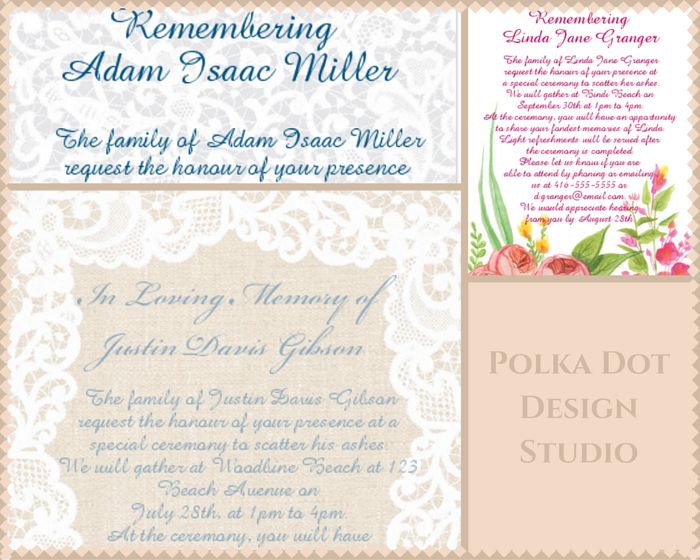 <strong>Funeral Invitation/Announcement card</strong> - Creative Market Funeral announcement wording templates
