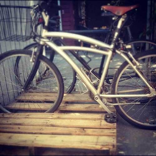 Pallet Turned Bike Rack Pallet Turned Bike Rack