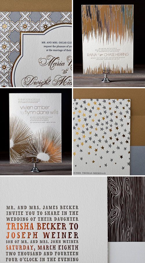 133 Best Foil Stamp Metallic Design Inspiration Images On Pinterest Metallic Foil Stamped Wedding Invitations