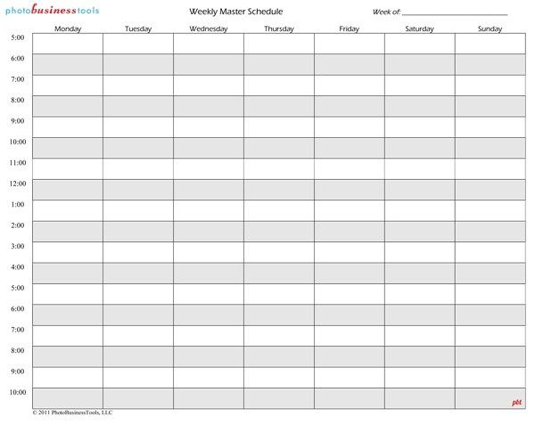 schedule weekly