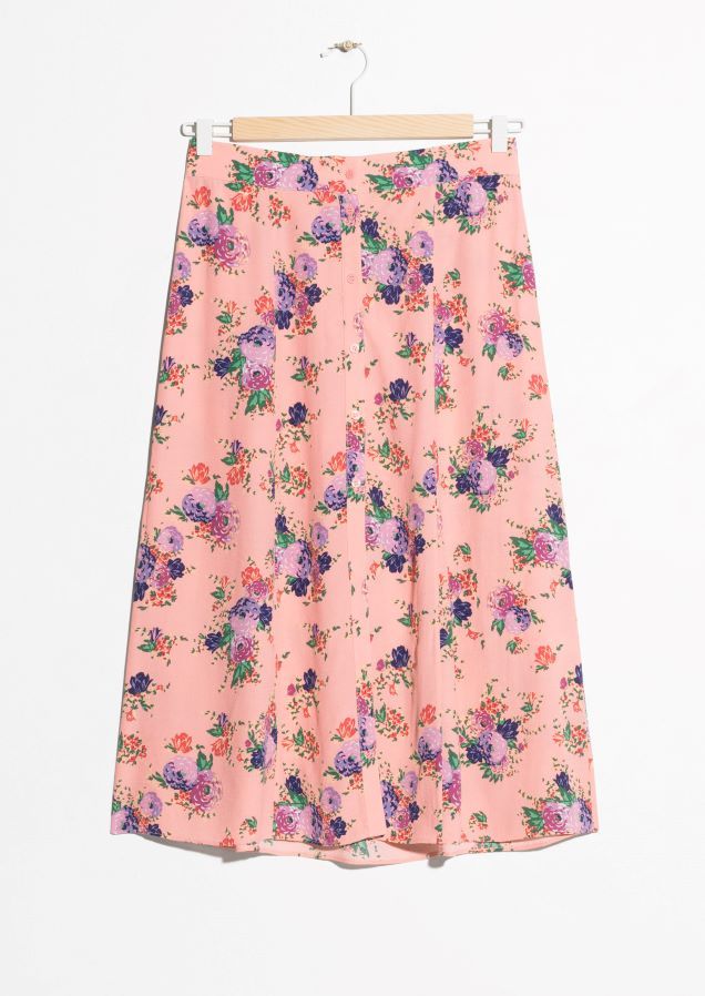 And Other Stories Image 2 Of Floral Print Midi Skirt In Pink Floral Print Midi Skirt Printed
