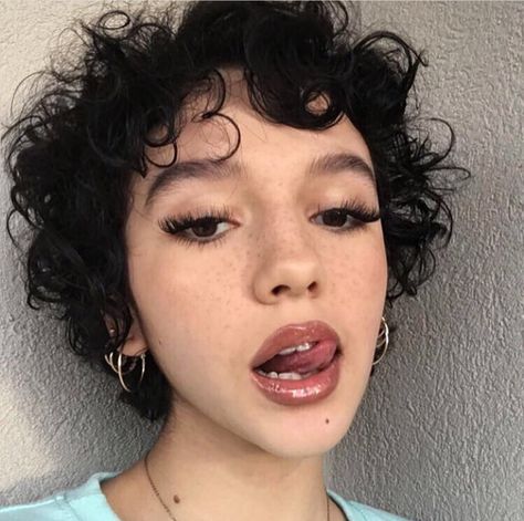 Curly messy skinny asian