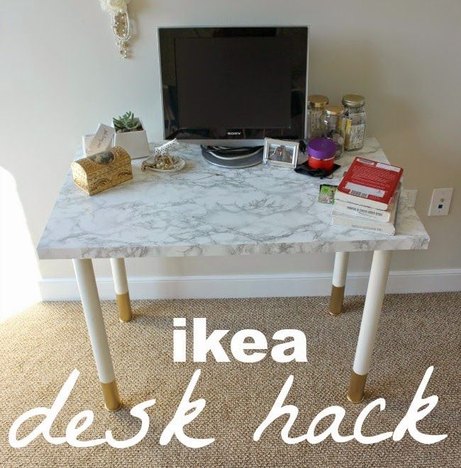 Easy Peasy Desk DIY Desk makeover diy Ikea desk hack Diy desk
