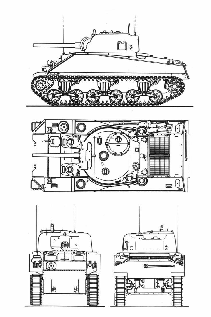 a drawing of an army tank with four wheels and two tanks attached to