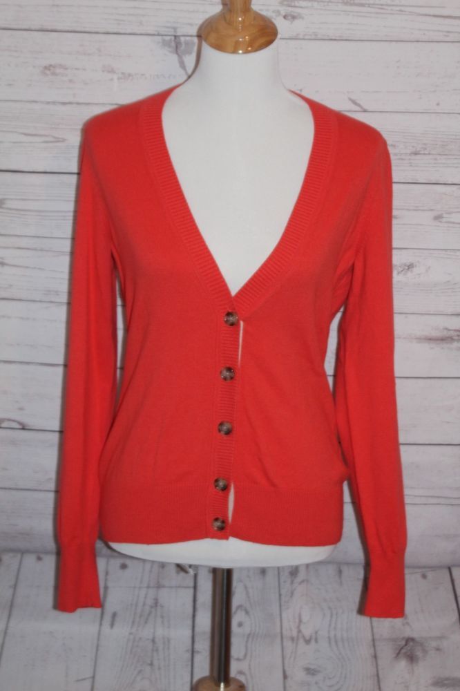 Banana Republic Womans Cardigan Sweater Orange Long Sleeve Banana Republic Womans Cardigan Sweater Orange Long Sleeve