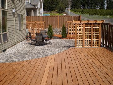 Wood Deck That Steps Down To Paver Patio Curved Design Ideas Wood Deck That Steps Down To Paver Patio Curved Design Ideas
