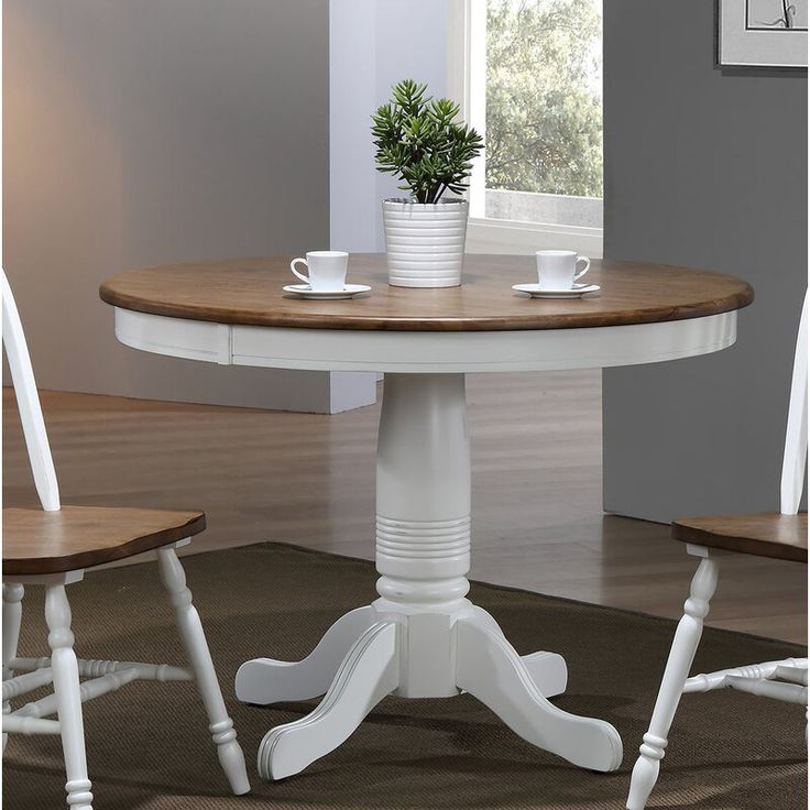 Doynton 42 Solid Wood Pedestal Dining Table White Round Room Decor Solid Wood Pedestal Dining Table, White Round Pedestal Dining Room Table