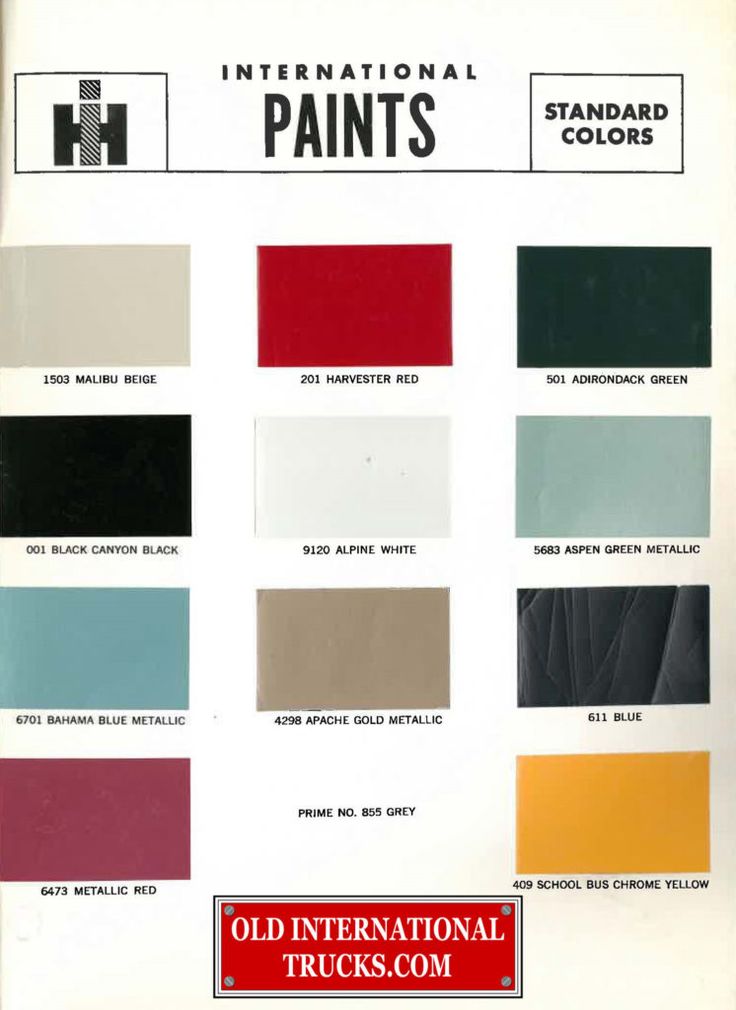 1967 Standard Colors Color Charts Old International Truck Parts Chart - International Semi Truck Paint Code Location 1967 Standard Colors Color Charts Old International Truck Parts Chart - International Semi Truck Paint Code Location
