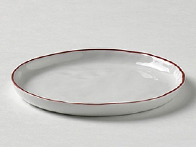 Piana Teller Wei/ß Rand Rot D 21,5 Cm