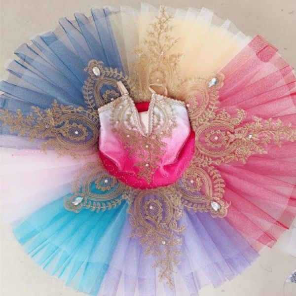 CX-Queen Kids Girls Layered Ribbon Bowknot Tutu Skirt Dance Ballet Dress Colorful CX-Queen Kids Girls Layered Ribbon Bowknot Tutu Skirt Dance Ballet Dress Colorful