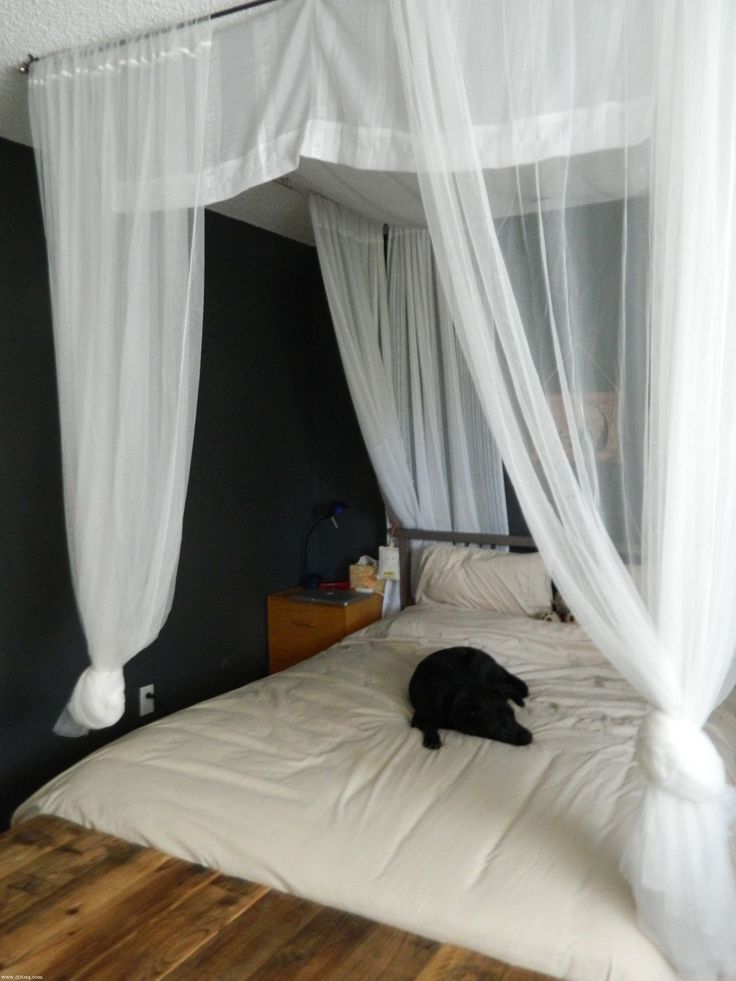 Diy Canopy Bed Bedroom Diy Canopy Bed, Canopy Bed Curtains From Ceiling